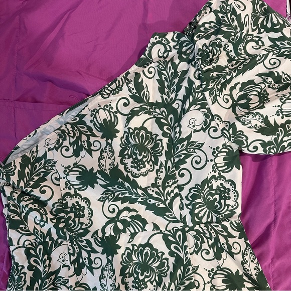 Floral Print One Shoulder Sleeve Mermaid Hem Dress - Picture 3 of 3